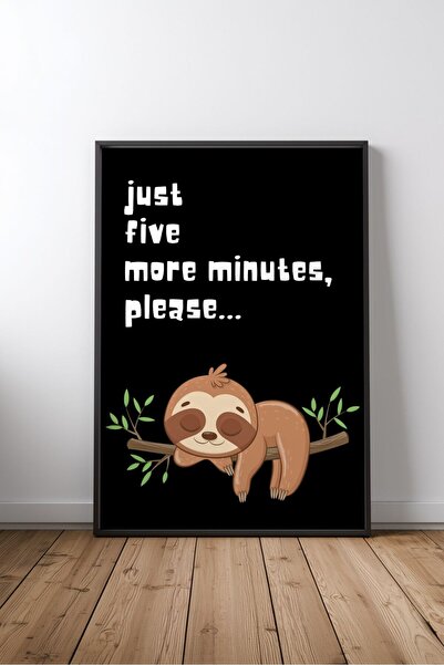 KEYFHOME Sloth Five More Minutes Bedroom Scris în jurul posterului cu tablou ...
