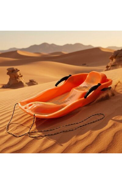 GENERAL Heavy-Duty Snow Sled Toboggan Orange with Pull Rope