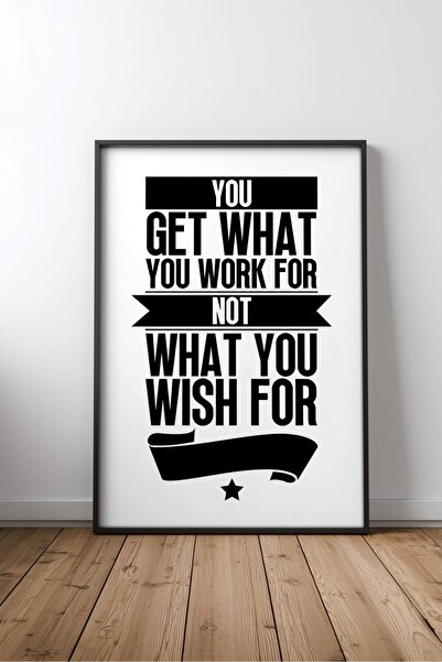 KEYFHOME Wish vs work for it english motivational quote no 3 framed mdf pictu...