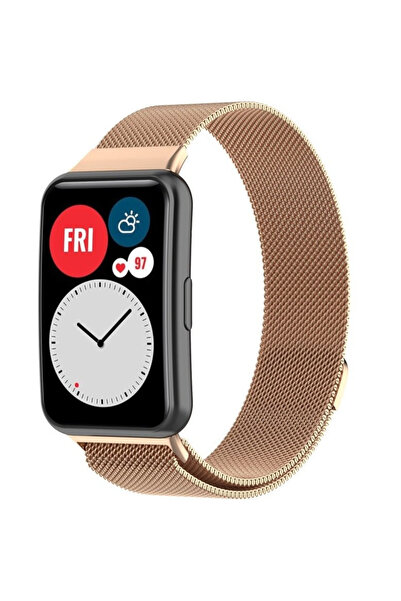 XGSM Curea tip brățară milaneză pentru Huawei Watch Fit, Aur roz