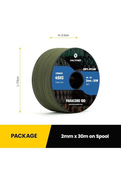 kamuavni 2mm Paracord 30M Nylon Rope 1 Strand Type I Cord