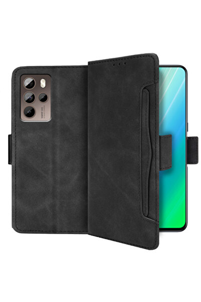 XGSM Husă tip carte pentru HTC U23 Pro, cu slot pentru card, Negru