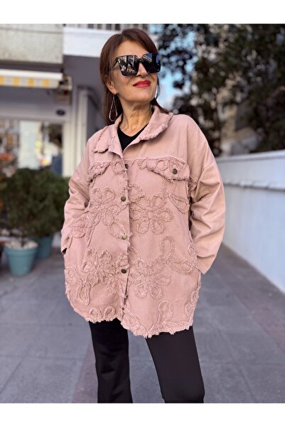 DenizEge Italian Gabardine Embossed Italian Jacket Powder