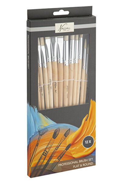 Javoli Colorful Nassau Professional Brush Set, 12 Pieces