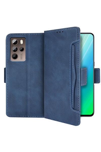 XGSM Husă tip carte pentru HTC U23 Pro, cu slot pentru carduri, Albastru marin