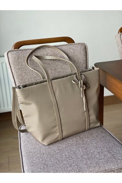 Bagzone Bow Detailed Large Internal Volume Shoulder and Arm Bag Briefcase Notebook Bag En45 Size30