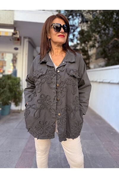 DenizEge Italian Gabardine Embossed Italian Jacket Anthracite