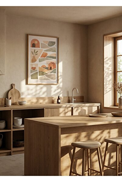 KEYFHOME Rustic Retreat Arcuș Ușă Cadru din lemn MDF Tablou Poster Salon Deco...