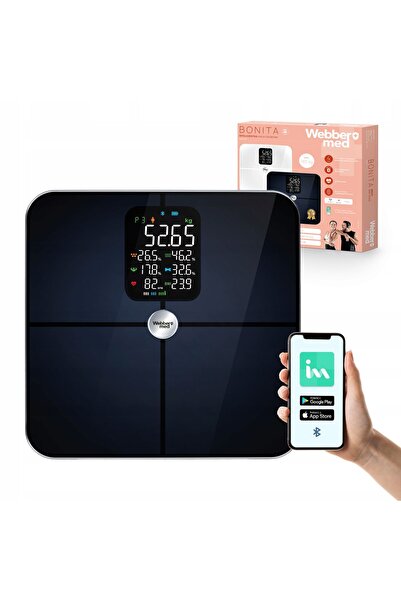 WEBBER Cântar Inteligent BONITA, Bluetooth 5.0, 16 Parametri, Puls, LCD Color...