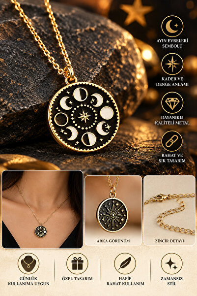 FG KONNİCHİWA Phases of the Moon Necklace the Enchanting Beauty of the Sky