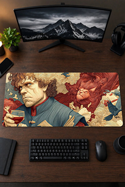 Lannister Game Of Thrones 40x90 Gaming Oyuncu Mouse Pad Kaymaz Kauçuk Taban Büyük Boy Klavye Fare Altlığı Mousepad