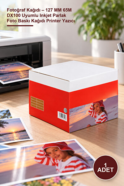 Yenilig 1 bucată hârtie fotografică – 127 MM 65M DX100 compatibilă cu imprima...