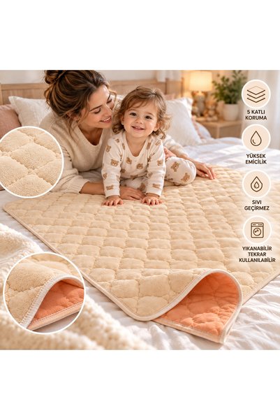 CDE Yıkanabilir Emici ve Sıvı Geçirmez Çocuk Tuvalet Eğitim Pedi Somon 85x90 cm