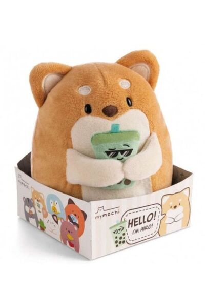 OEM MyMochi Λούτρινο Σκυλάκι Hiro 16 εκ. με Bubble Tea σε Κουτί (NIC61152)
