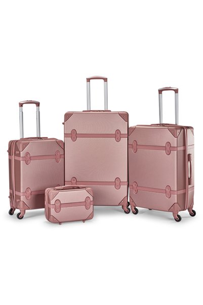 LİMRA Limra Classic Design 4 Piece Fiber Travel Luggage Set 28/24/20/12 Inch ...