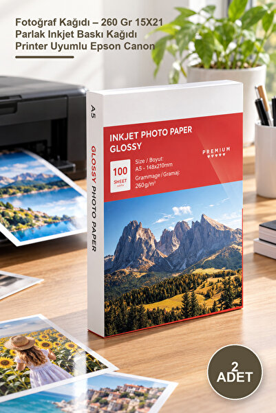 Yenilig 2 bucăți hârtie fotografică – 260 gr 15X21 hârtie lucioasă pentru imp...