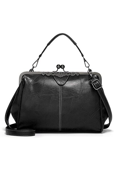 Vegetarian PU Leather Women Tote Bag Soft Handbags Vintage Shoulder Purses Fa...