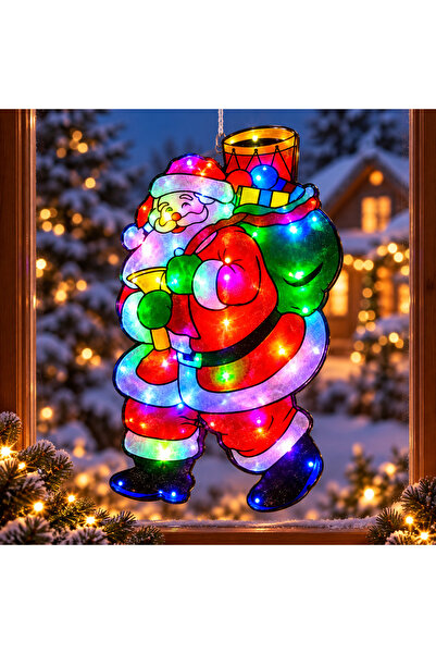 BellFyd 3D LED декорация Дядо Коледа, 45x23 см, многоцветна светлина, захранв...