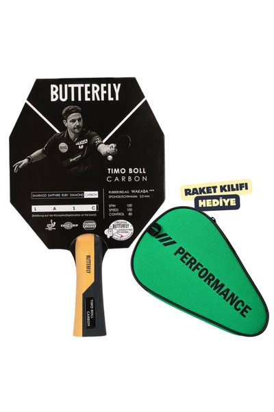 BUTTERFLY Timo Boll Carbon Table Tennis Racket Ittf Approved - with Racket Cover