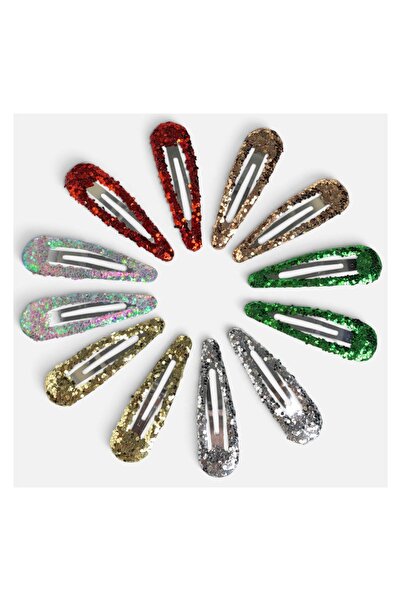 OEM Clame de Par de Crăciun cu Glitter Colorat pentru Copii 5 cm – 12 buc. – ...
