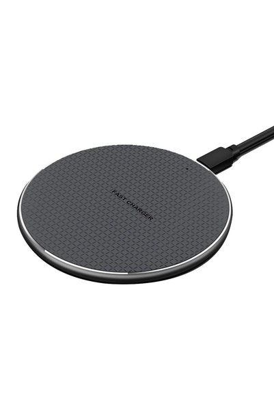 OEM Q25 15W Qi Ασύρματο Μεταλλικό Pad Γρήγορης Φόρτισης - Μαύρο