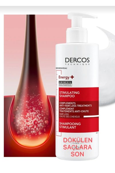 Dercos Energisant ENERGY+ Niasinamid İçeren Koparak Saç Dökülmesine Karşı Etkili Şampuan 400 ml