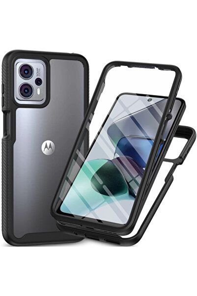 XGSM Husă pentru Motorola Moto G13 / G23 4G, antișoc, cu folie, neagră