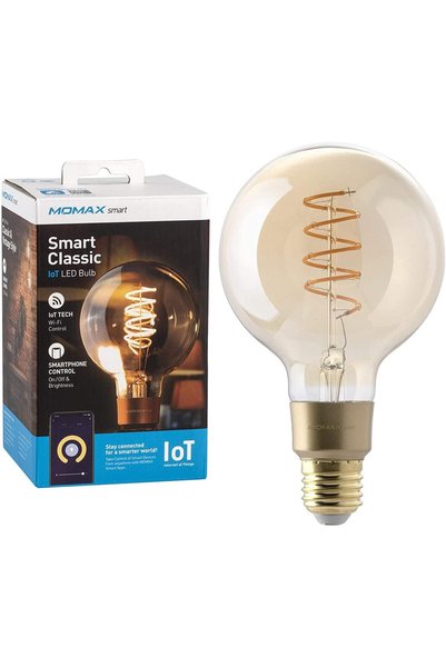 Momax مصباح LED ذكي بتصميم كلاسيكي قديم الطراز E27 قابل للتعتيم مع تحكم عبر ا...