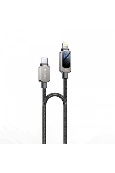 Yesido Cablu Date si Incarcare USB-C - USB-C CA180 Display, 27W, 1.2m, Negru