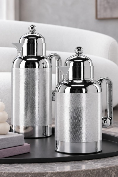 Generic Luxury Mesh Pattern Silver Steel Hospitality Tramss Set (1L+700Ml) - ...