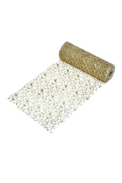 OEM Tesatura Decorativa de Crăciun Bej Plasa Glitter 5m x 24 cm – Atmosferă F...