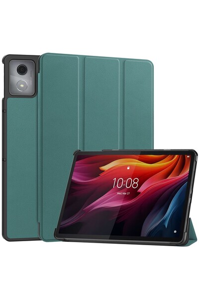 OEM Θήκη Βιβλίο Tri-Fold με Βάση Στήριξης για Lenovo Tab K11 Plus - Πράσινο τ...