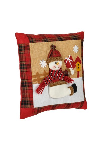 OEM Perna Decorativa de Crăciun Bordo cu Carouri Om de Zăpadă 3D Cadouri 35x3...