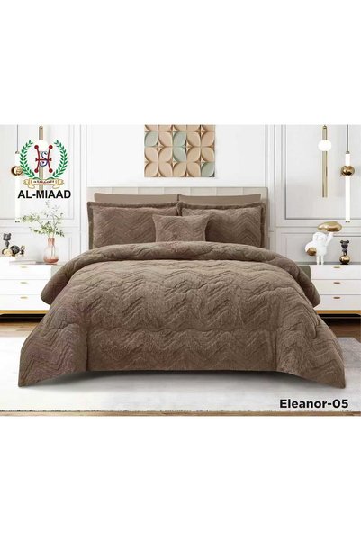 M.A.A Cozyhome Winter Quilt Elinen Fur Velvet 7Pcs Luxury Soft Quilt _ Winter Bedspread Fur Soft Double Bed 7-Piece Set