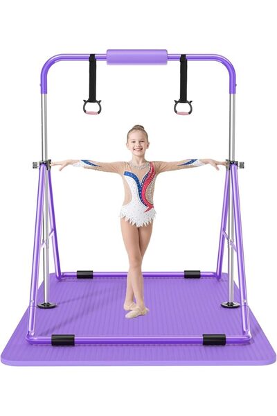 GENERAL Safly Fun Expandable Gymnastics Bar for Kids - Height Adjustable Juni...
