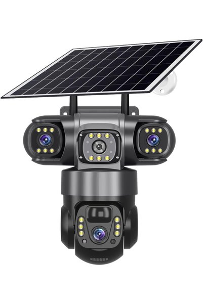 GENERAL 3G/4G Outdoor Security Camera with 3-Len, 8W Battery Powered, PIR Hum...