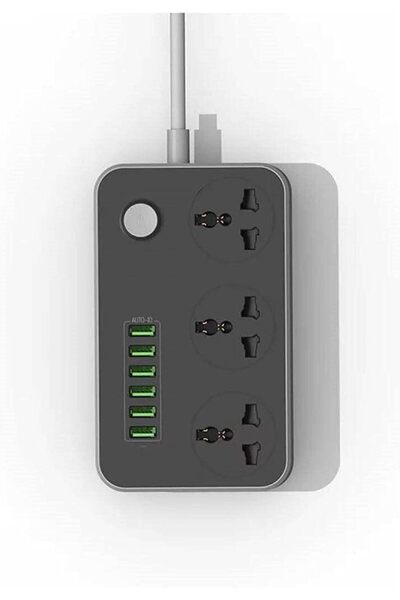 Generic شريط طاقة عالمي بمنافذ USB، 3 مخارج كهربائية و6 منافذ USB، مقبس طاقة ...