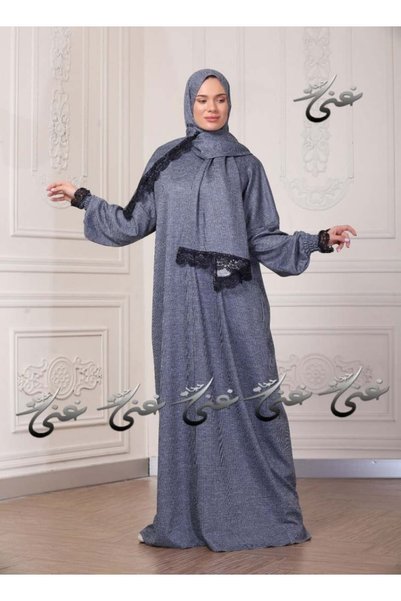 ghina hijab شرشف صلاة غنى حجاب مصوف شتوي - ازرق