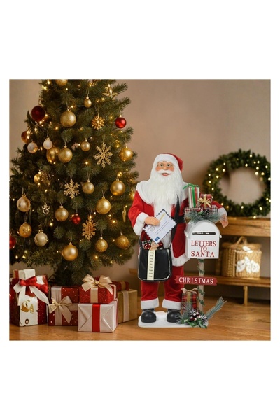 OEM Figurină Decorativa Mos Crăciun Postas cu Lumina și Muzica 100 cm – Decor...
