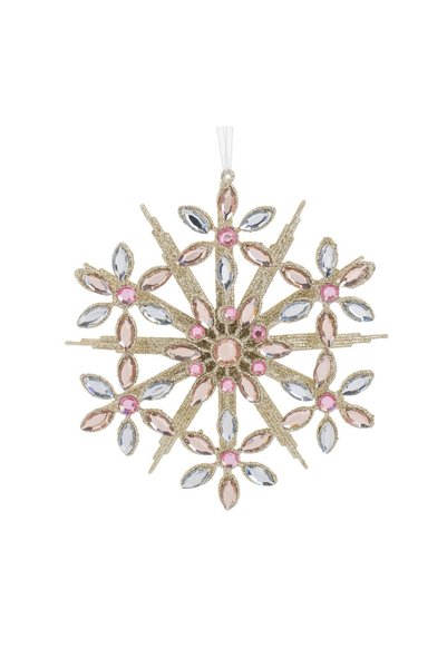 OEM Ormanent Brad de Crăciun Fulg 3D Bej cu Glitter și Cristale 13x2x13 cm – ...