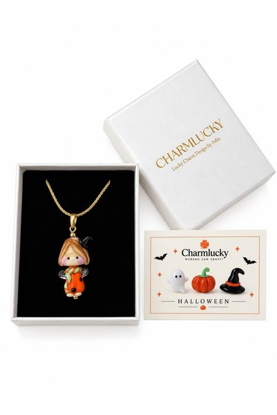 CHARMLUCKY Murano Halloween Baby Pendant