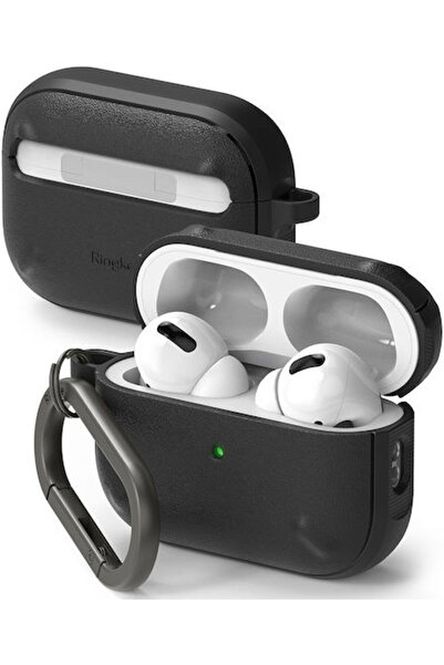 Ringke Onyx Θήκη Συνθετική με Γάντζο για Apple AirPods Pro 1 / 2 - Μαύρο