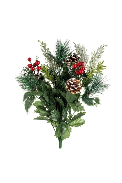 OEM Buchet cu Flori Artificiale de Crăciun Ramuri de Pin Conuri Pomusoare Nin...