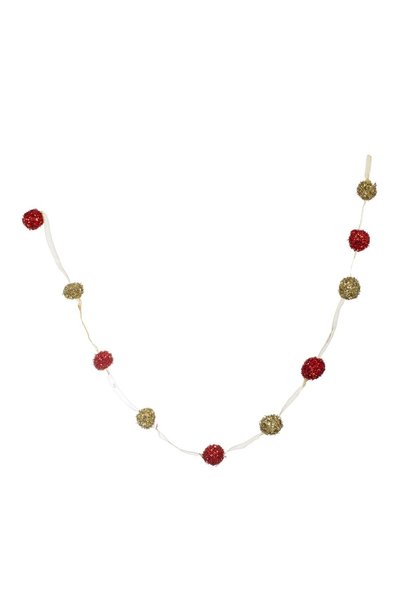 OEM Ghirlandă Decorativa de Crăciun cu Globuri Roșii Aurii din Beteala – 1m –...