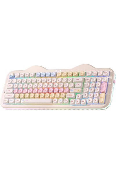YUNZII C98 Cute Cake Wireless Mechanical Keyboard(Beige, Milk V2 Switch)