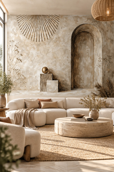 dreamwall Taşın Sessiz Yankısı- Kemer ve Küre Desenli Tek Parça Tekstil Duvar...