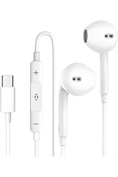 GENERAL سماعات أذن USB-C سلكية مع ميكروفون وتحكم بالصوت، سماعات رأس ستيريو مت...