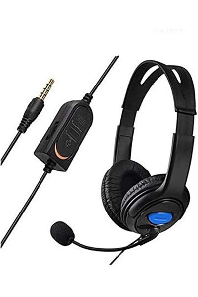 2 Brothers سماعة رأس سلكية مع ميكروفون ستيريو لجهاز بلاي ستيشن 4 PS4 باللون ا...