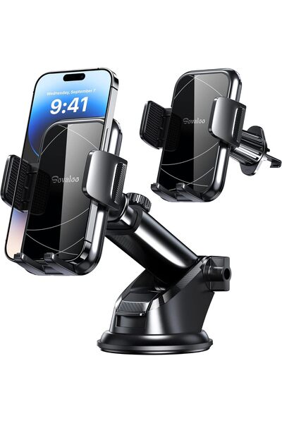 GENERAL حامل هاتف للسيارة [قاعدة دوران 360 درجة] حامل هاتف للسيارة يثبت على ا...