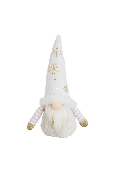 OEM Figurină Decorativa Gnome de Crăciun cu Căciulă Albă și Fulgi din Folie A...